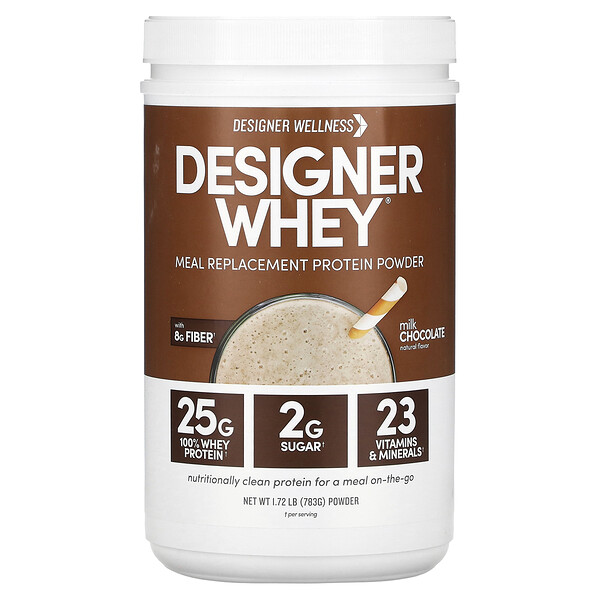 Designer Whey, Протеиновый порошок-заменитель пищи, молочный шоколад, 783 г (1,72 фунта) Designer Wellness