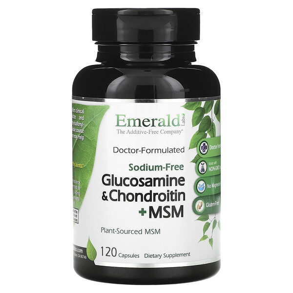 Глюкозамин и хондроитин + МСМ, 120 капсул Emerald Labs
