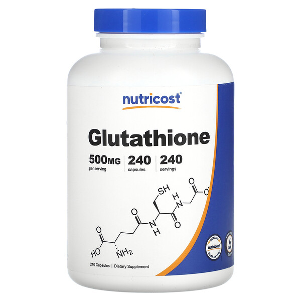 L-Глутатион 500 мг - 240 Капсул - Nutricost Nutricost