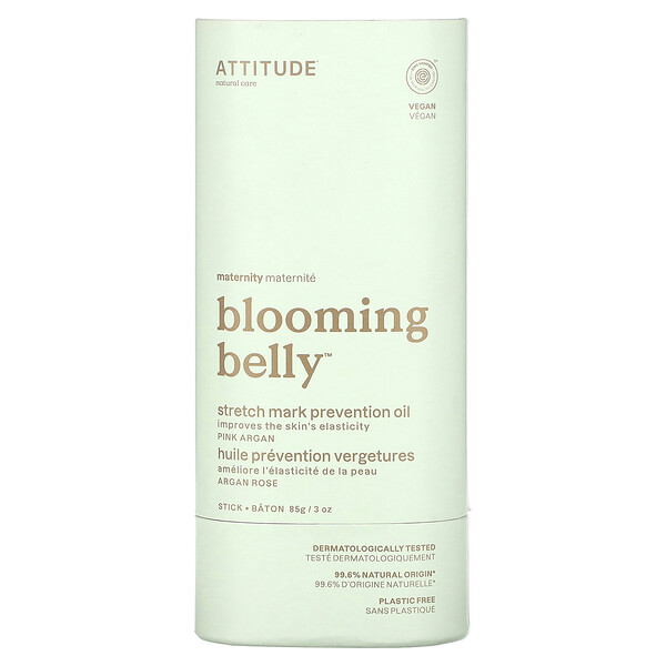 Blooming Belly, Масло для предотвращения растяжек, розовое аргановое, 3 унции. (85 г) ATTITUDE