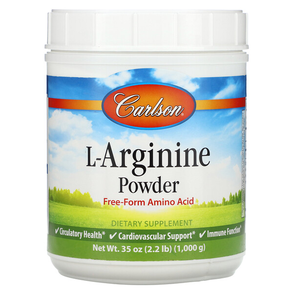 L-аргинин в порошке, 2,2 фунта (1000 г) Carlson