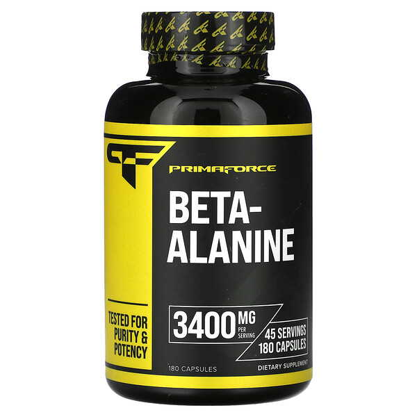 Бета-аланин, 3400 мг, 180 капсул Primaforce