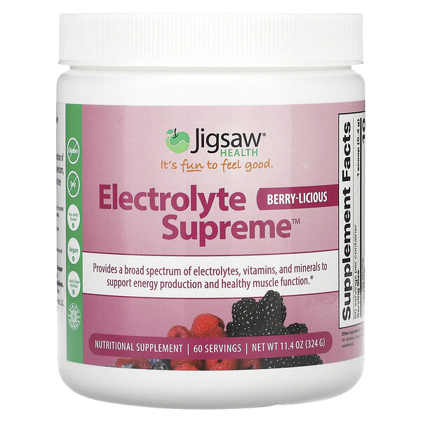 Electrolyte Supreme, Berry-Licious, 11,4 унции (324 г) Jigsaw Health