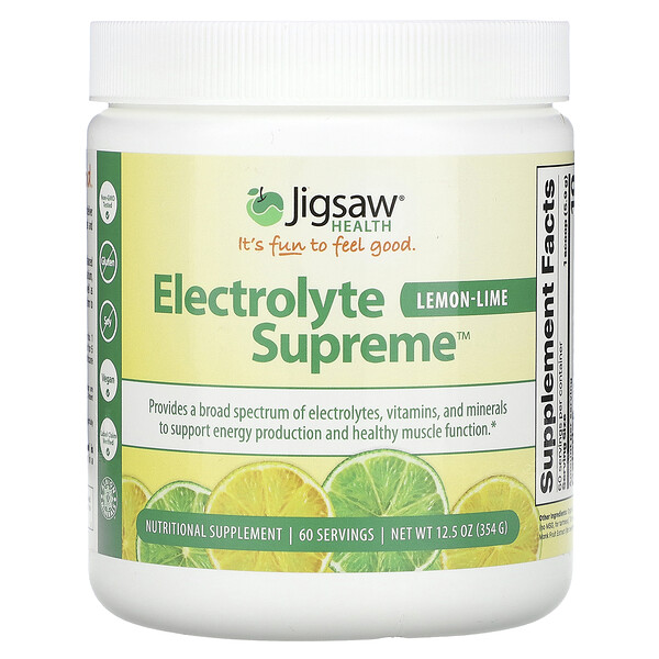 Electrolyte Supreme, Лимон-Лайм, 12,5 унций (354 г) Jigsaw Health