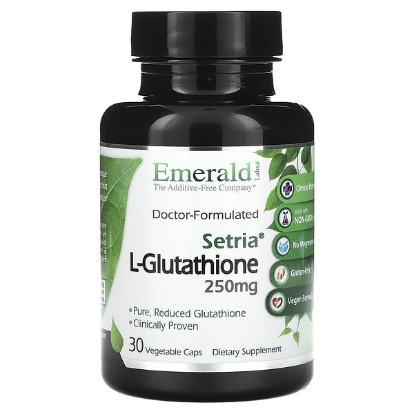 Setria L-Glutathione - 250 мг - 30 растительных капсул - Emerald Labs Emerald Labs