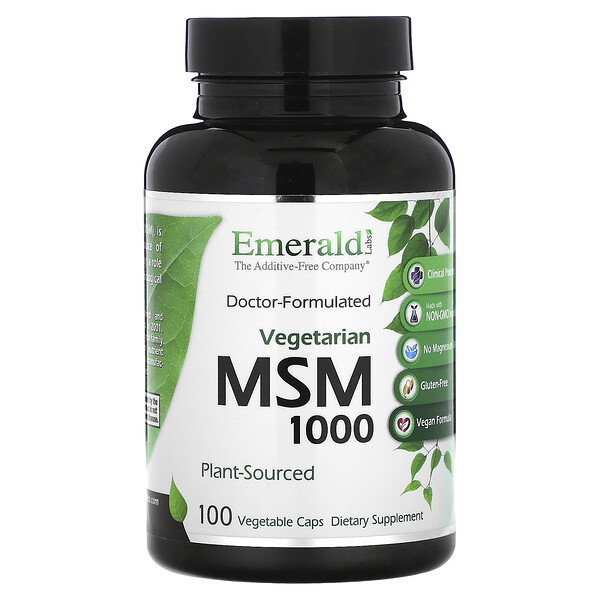 МСМ 1000, 100 растительных капсул Emerald Labs