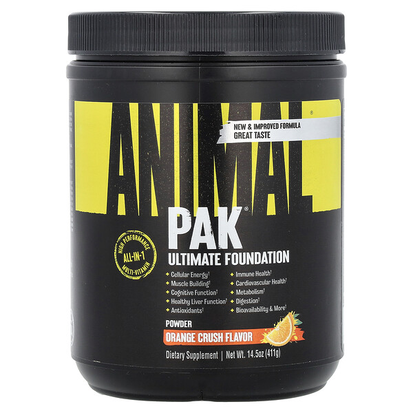 Animal Pak Powder, Ultimate Foundation, Orange Crush, 14,5 унций (411 г) Animal