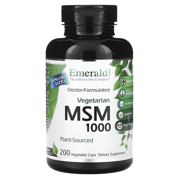 MSM 1000, 200 Vegetable Caps Emerald Labs