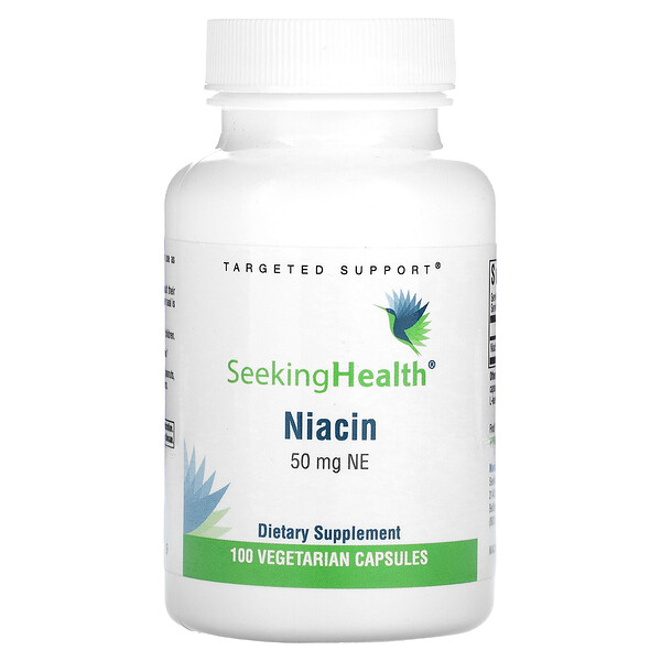 Ниацин, 50 мг NE, 100 вегетарианских капсул Seeking Health