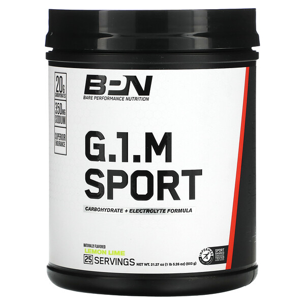 G.1.M Sport, Лимон и лайм, 1 фунт (603 г) Bare Performance Nutrition