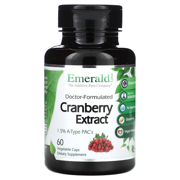 Cranberry Extract, 60 Vegetable Caps Emerald Labs