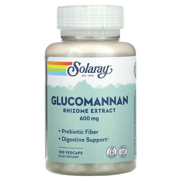 Глюкоманнан, Экстракт Ризомы - 600 мг - 100 ВегКапс - Solaray Solaray