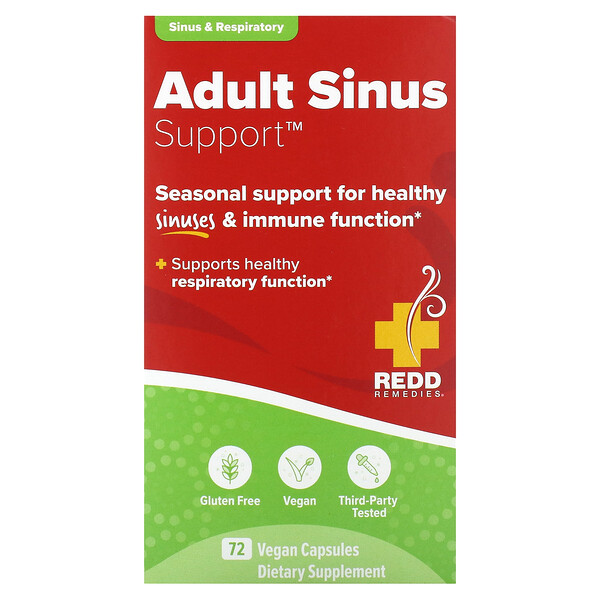 Поддержка носовых пазух для взрослых, 72 веганские капсулы Redd Remedies