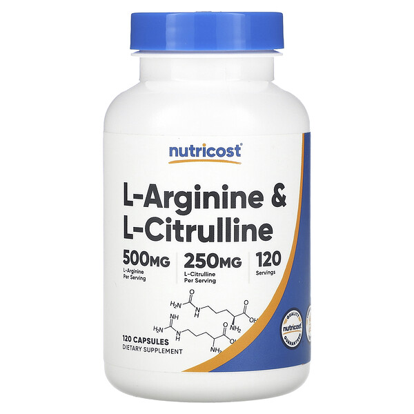 L-Arginine & L-Citrulline - 120 капсул - Nutricost Nutricost