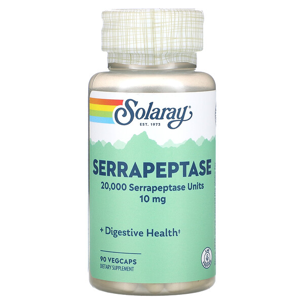 Серрапептаза, 10 мг, 90 растительных капсул Solaray