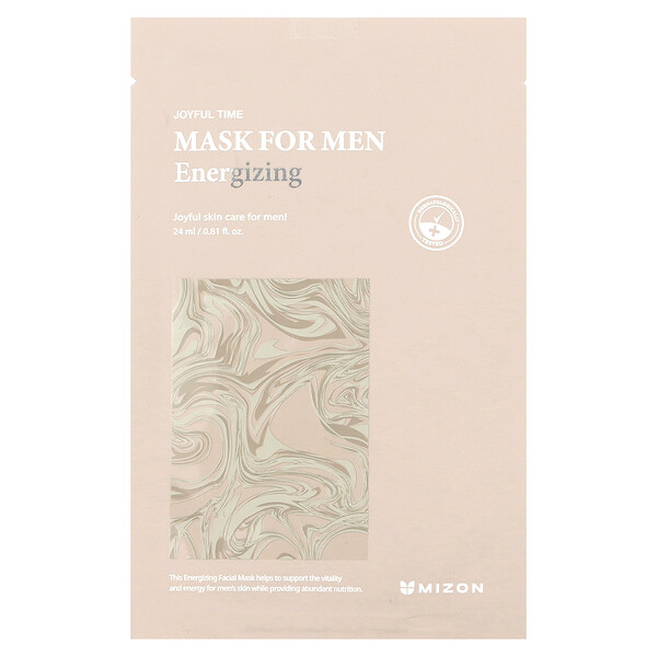 Men, Beauty Mask, бодрящая, 1 тканевая маска, 0,81 жидк. унции (24 мл) Mizon