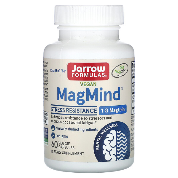 Vegan MagMind, Устойчивость к стрессу - 60 растительных капсул - Jarrow Formulas Jarrow Formulas