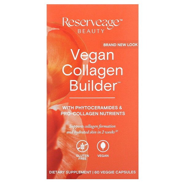 Веганский коллагеновый строитель, 60 растительных капсул ReserveAge Nutrition