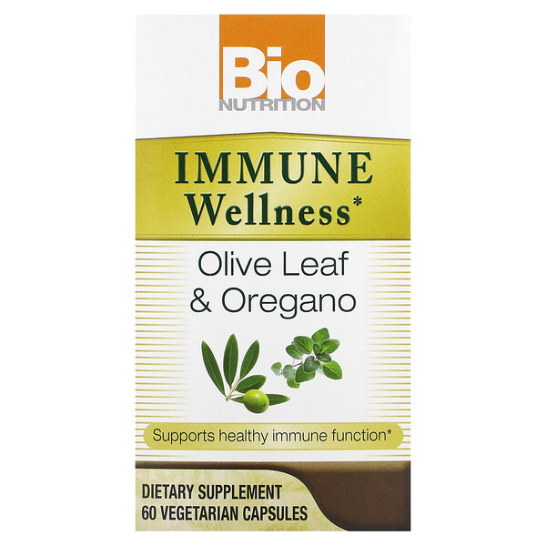 Immune Wellness, Листья оливы и орегано, 60 вегетарианских капсул Bio Nutrition