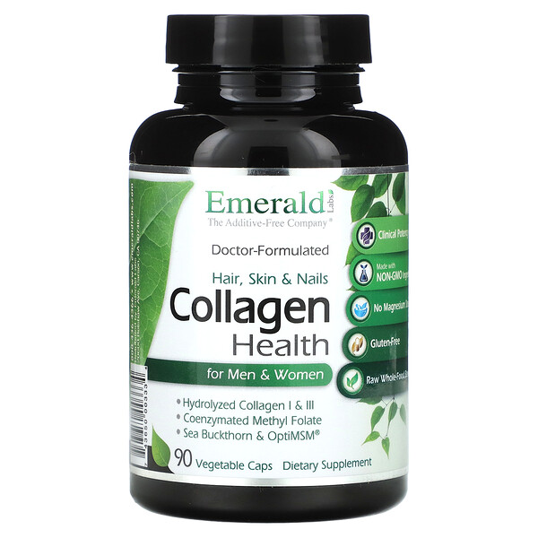 Collagen Health for Men & Women, 90 Vegetable Caps Emerald Labs