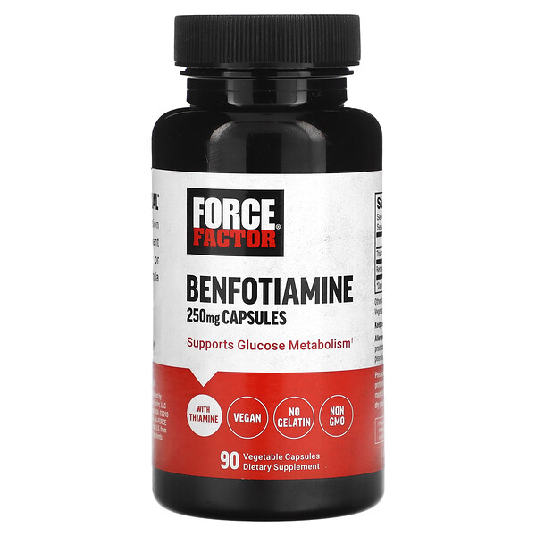Бенфотиамин, 250 мг, 90 растительных капсул Force Factor