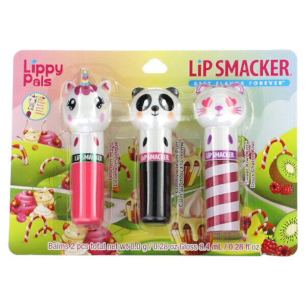 Lippy Pals, Бальзам для губ, упаковка «Трио», 3 шт., 16,4 г (0,56 жидк. унции) Lip Smacker