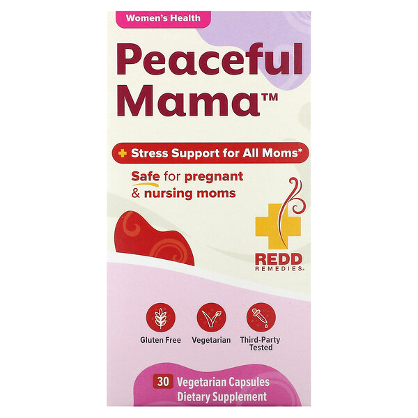Peaceful Mama, 30 вегетарианских капсул Redd Remedies