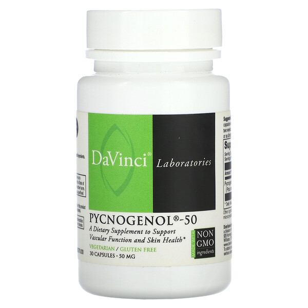 Pycnogenol-50, 50 мг, 30 капсул - DaVinci - Экстракт коры сосны DaVinci