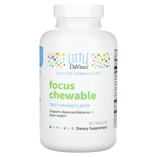 Focus Chewable, Вкусный апельсин, 90 таблеток Little DaVinci