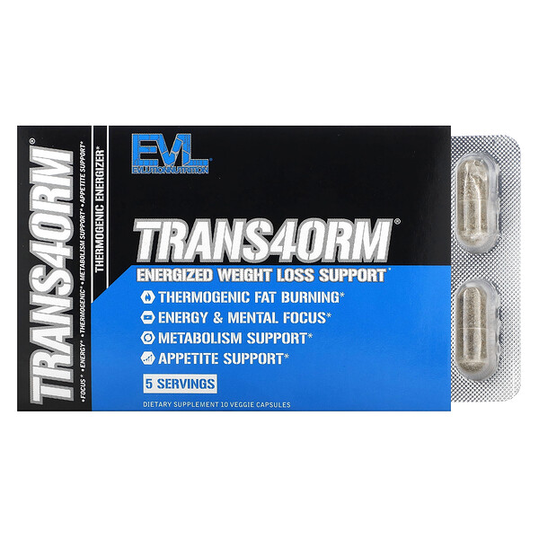 Trans4orm - Поддержка энергетического похудения - 10 растительных капсул - EVLution Nutrition EVLution Nutrition
