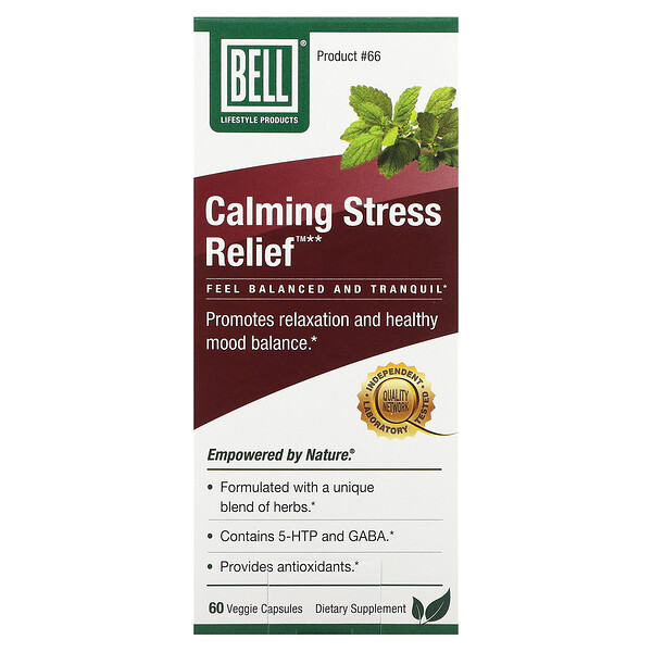 Успокаивающее средство от стресса, 60 растительных капсул Bell Lifestyle