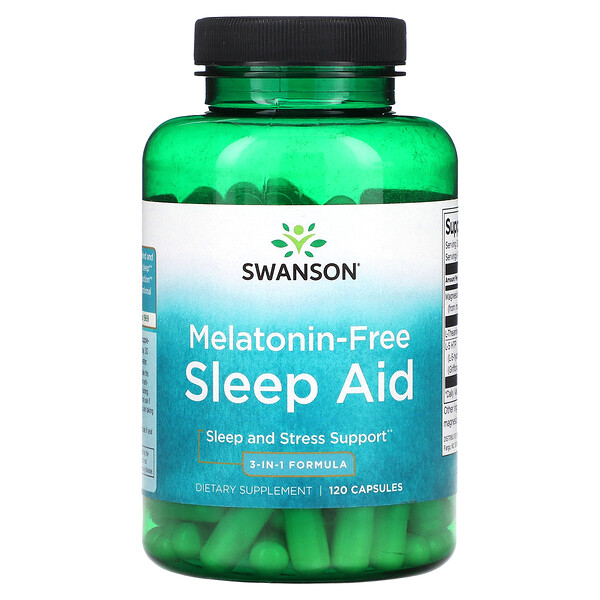 Средство для сна без мелатонина, формула 3-в-1, 120 капсул Swanson