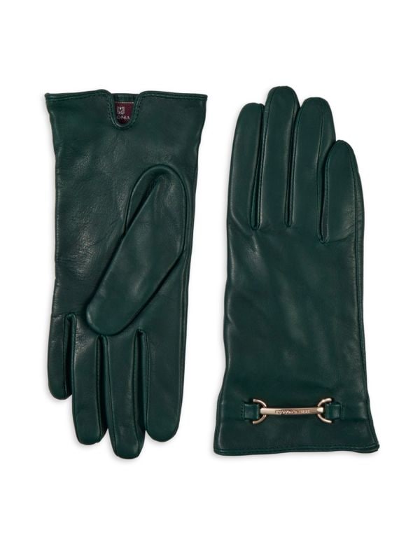 Кожаные короткие перчатки с пряжкой с логотипом Bruno Magli