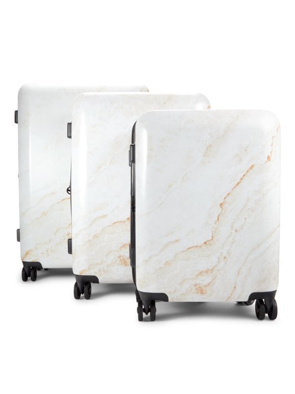 Набор чемоданов-спиннеров с мраморным принтом из 3 предметов CALPAK