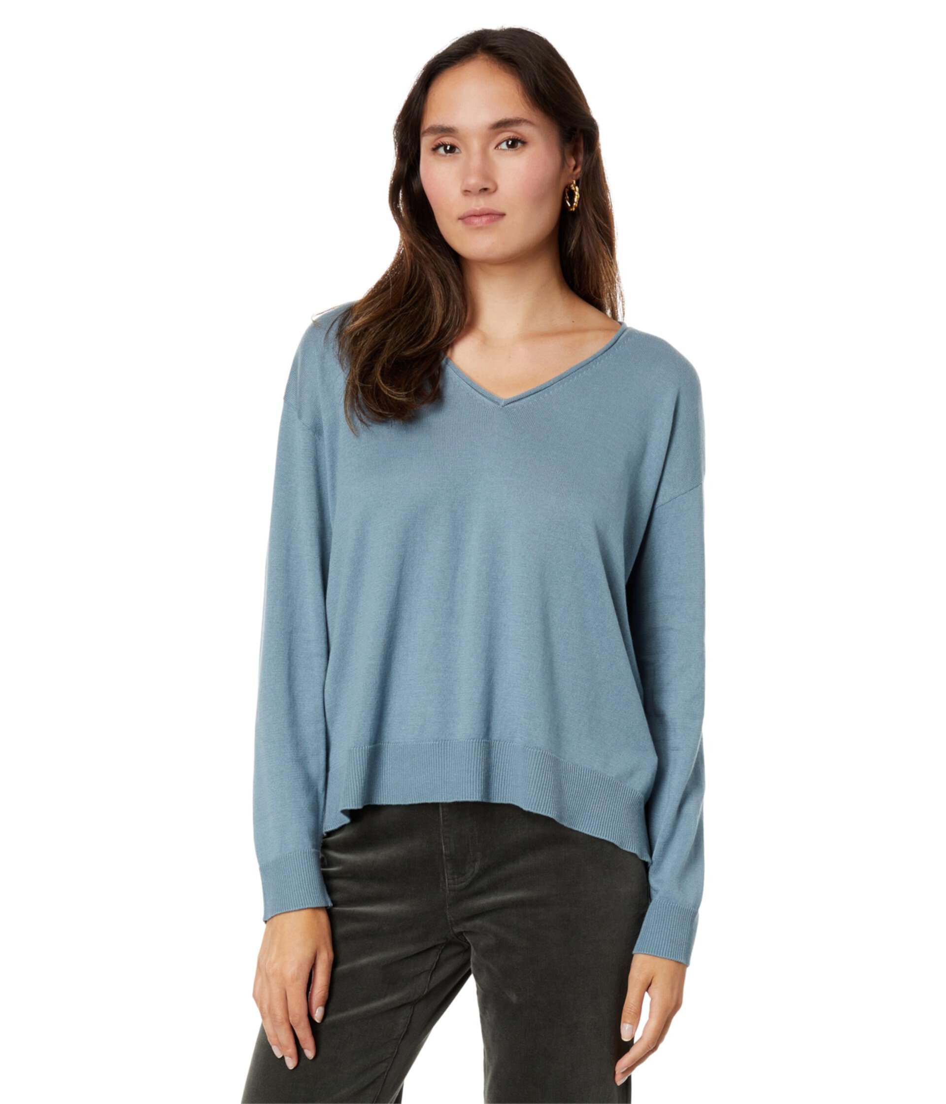 Свитер Eileen Fisher Boxy Pullover из 55% органического хлопка с V-образным вырезом Eileen Fisher