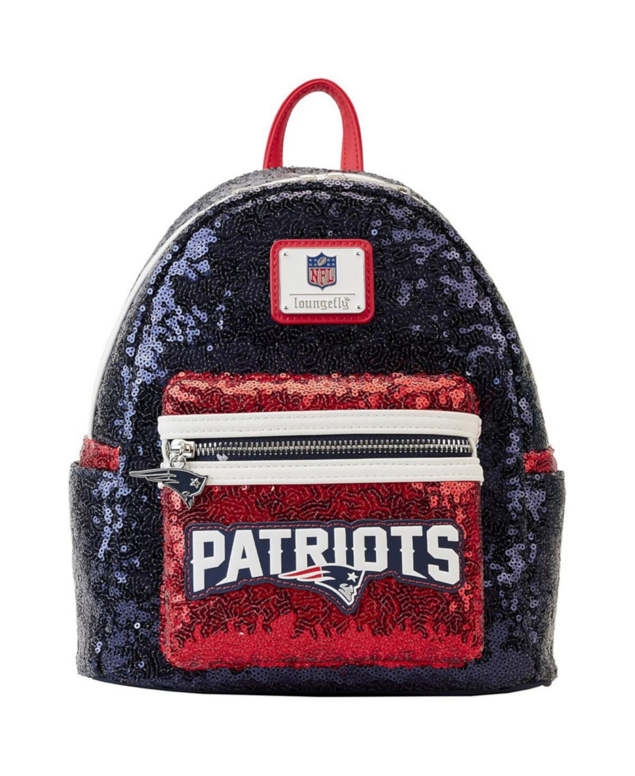 Мужской и женский мини-рюкзак New England Patriots с пайетками Loungefly