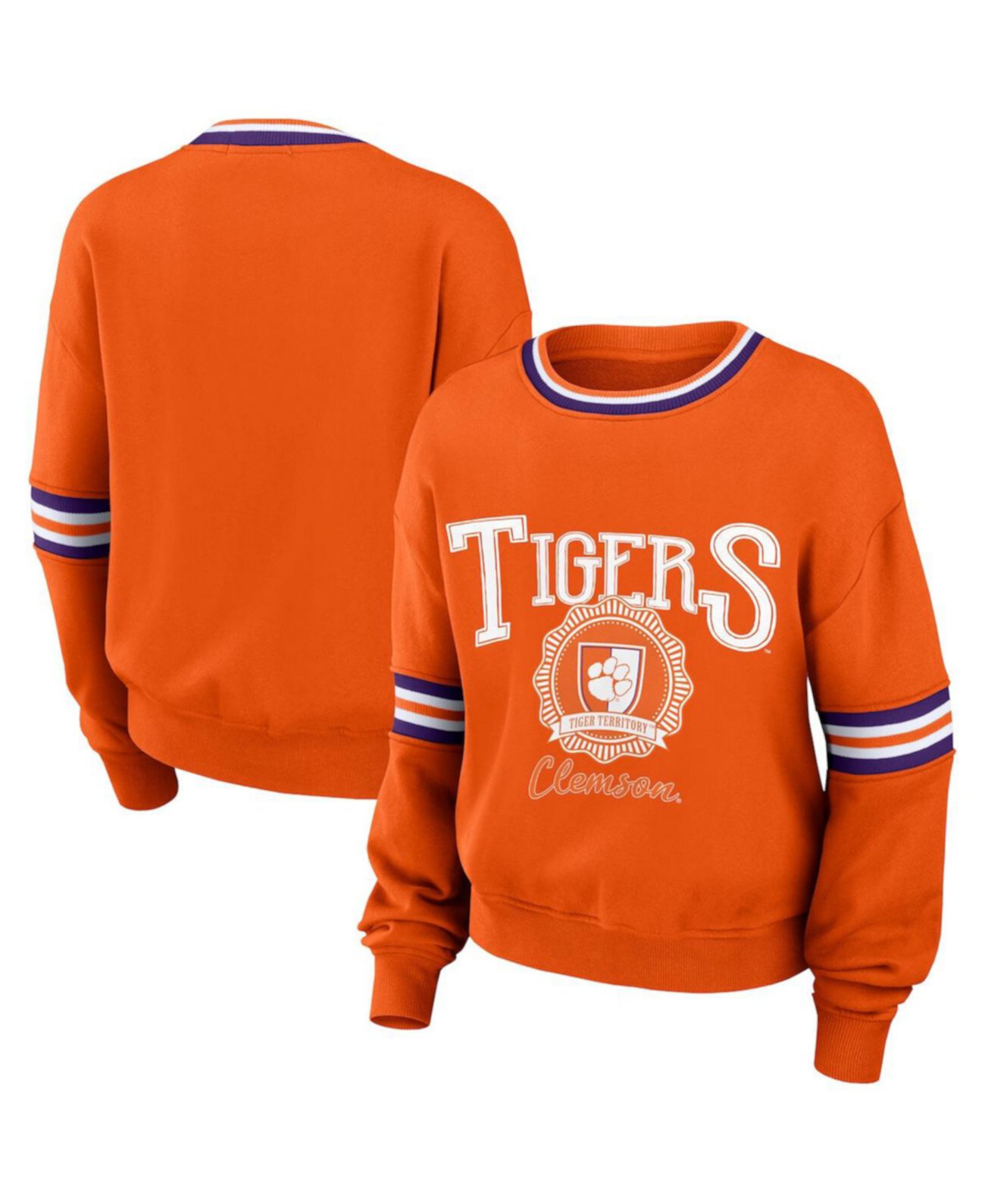 Женский оранжевый рваный пуловер Clemson Tigers в винтажном стиле WEAR by Erin Andrews