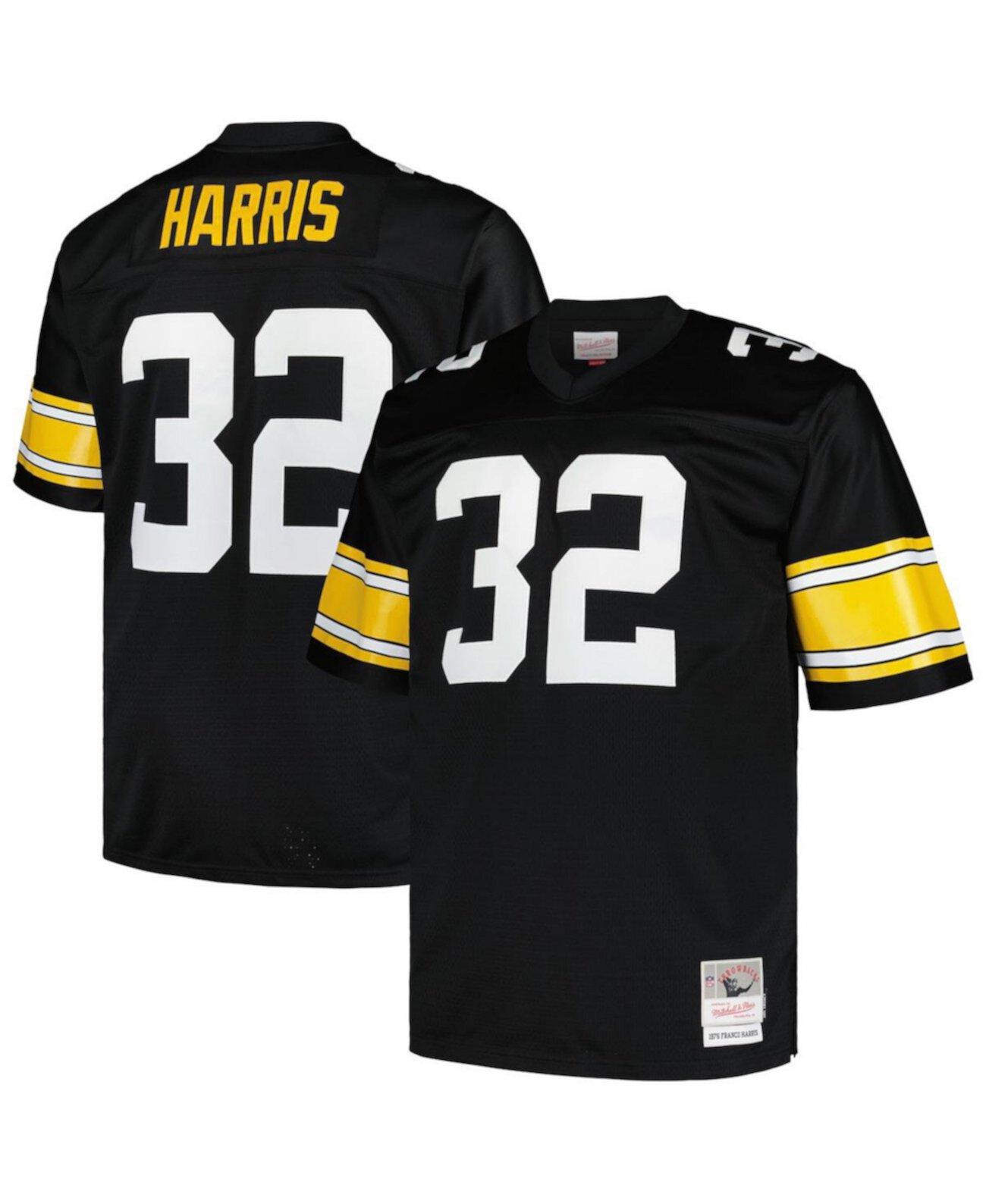 Мужское черное джерси Pittsburgh Steelers Франко Харриса 1976 года большого размера Mitchell & Ness