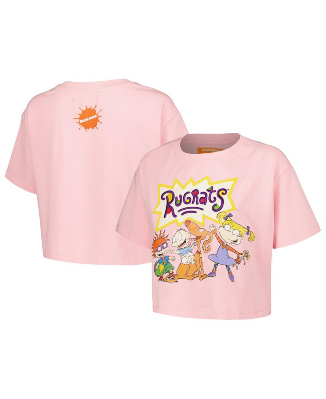 Женская розовая укороченная футболка свободного кроя Rugrats Group Freeze Max