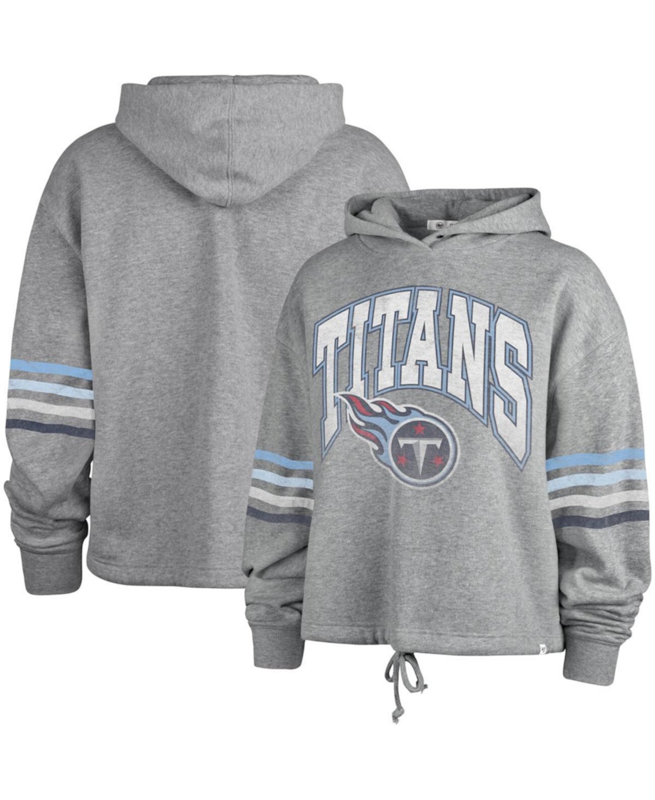 Худи с длинным рукавом '47 Brand для женщин Tennessee Titans серое с потертым эффектом '47 Brand