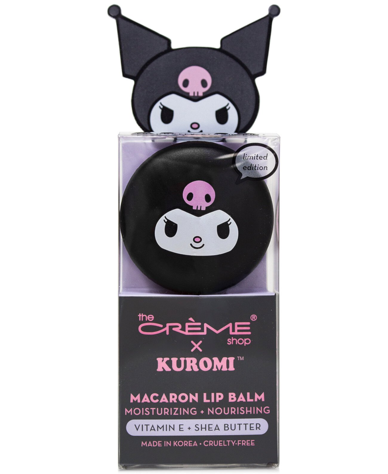 Бальзам для губ Kuromi Macaron - Кремовый Пирожное Малина, 10 г, мягкие и увлажненные губы The Creme Shop