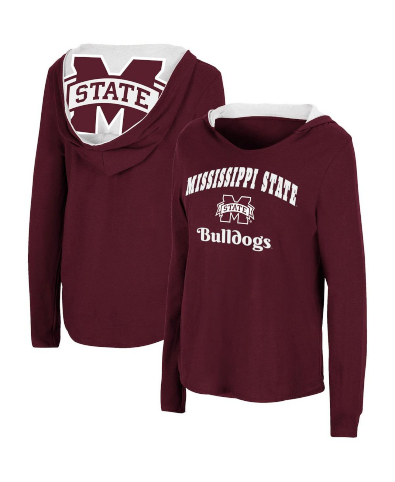 Женский винного цвета худи с длинными рукавами и капюшоном Mississippi State Bulldogs Colosseum