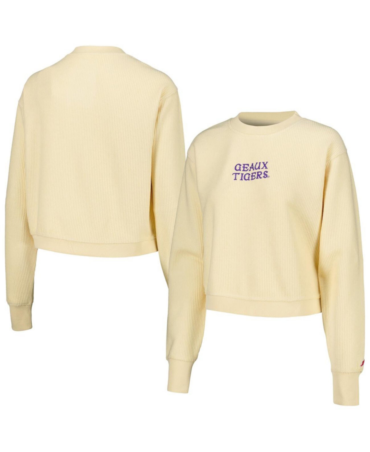 Женский укороченный пуловер кремового цвета LSU Tigers Timber League Collegiate Wear