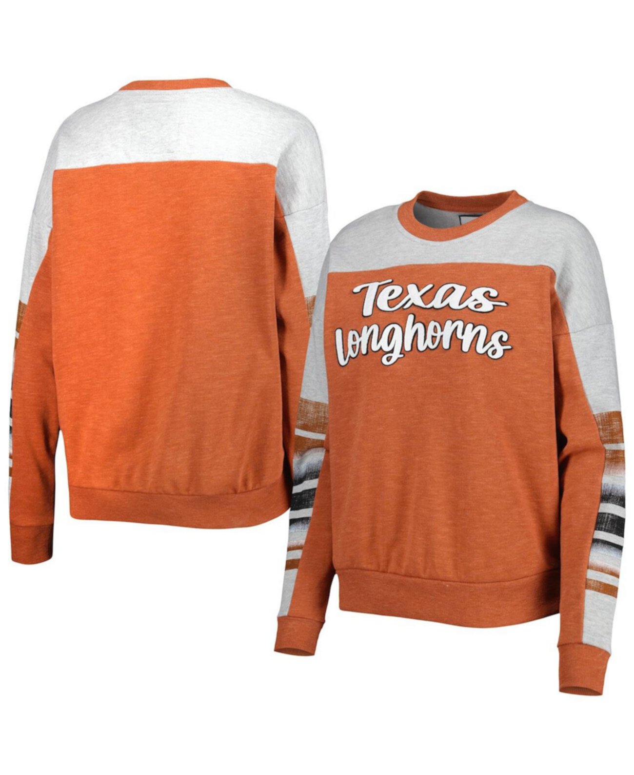 Женский пуловер Texas Longhorns Texas Orange, Heather Grey с капюшоном Baby Talk Colosseum