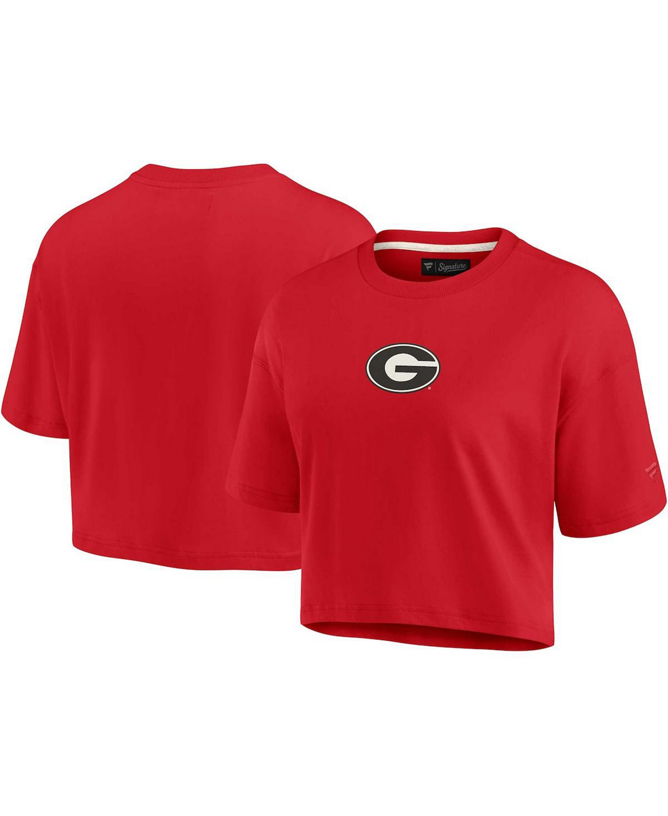 Женская укороченная футболка Red Georgia Bulldogs Super Soft Boxy Fanatics Signature