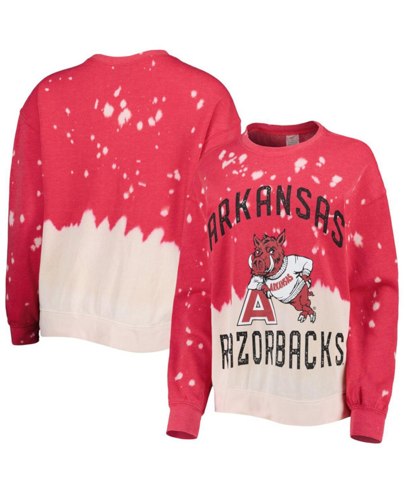 Женский потертый пуловер с длинными рукавами Cardinal Arkansas Razorbacks Twice As Nice Gameday Couture