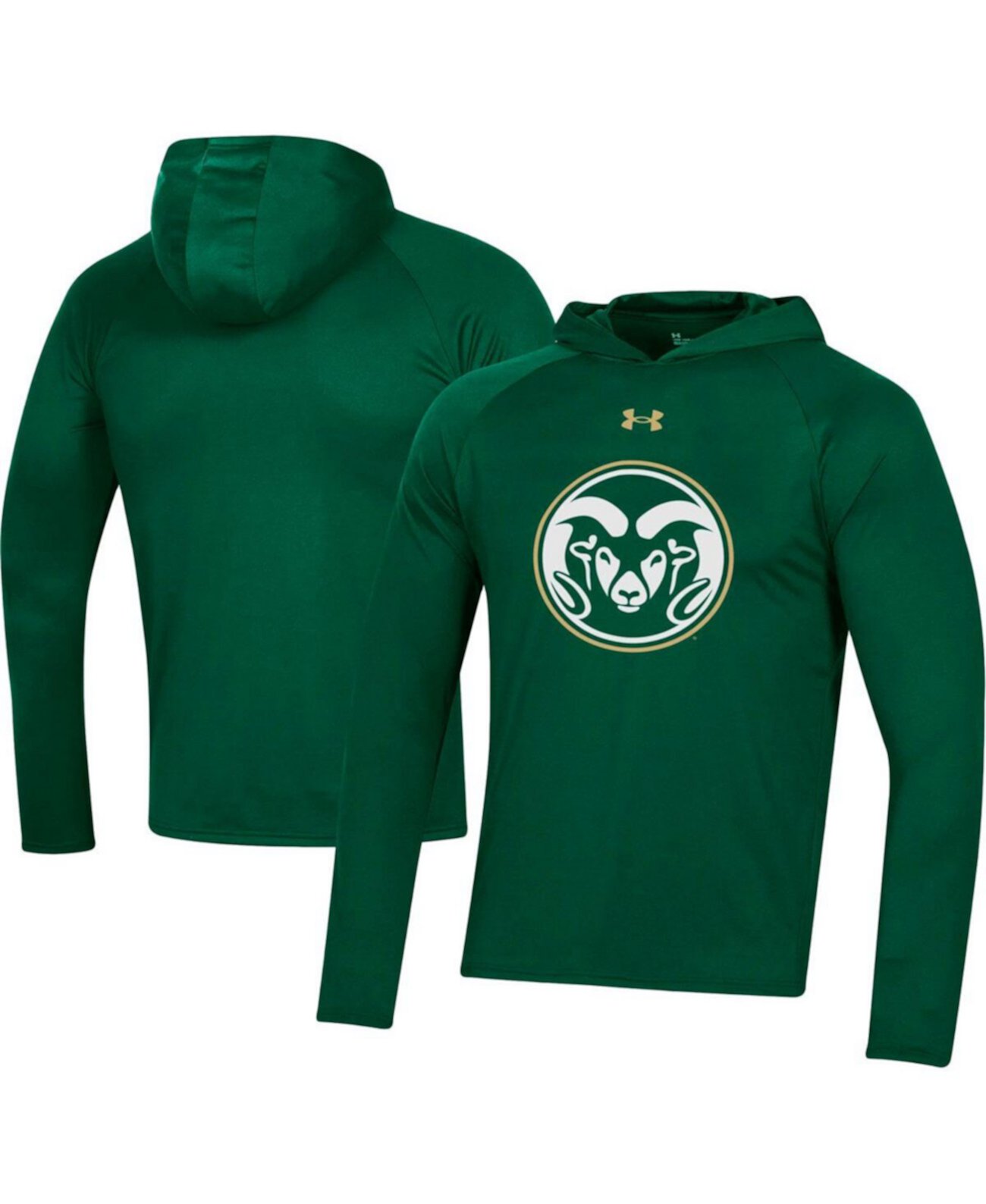 Мужская зеленая толстовка с длинным рукавом и логотипом школы Colorado State Rams School реглан, футболка для выступлений Under Armour