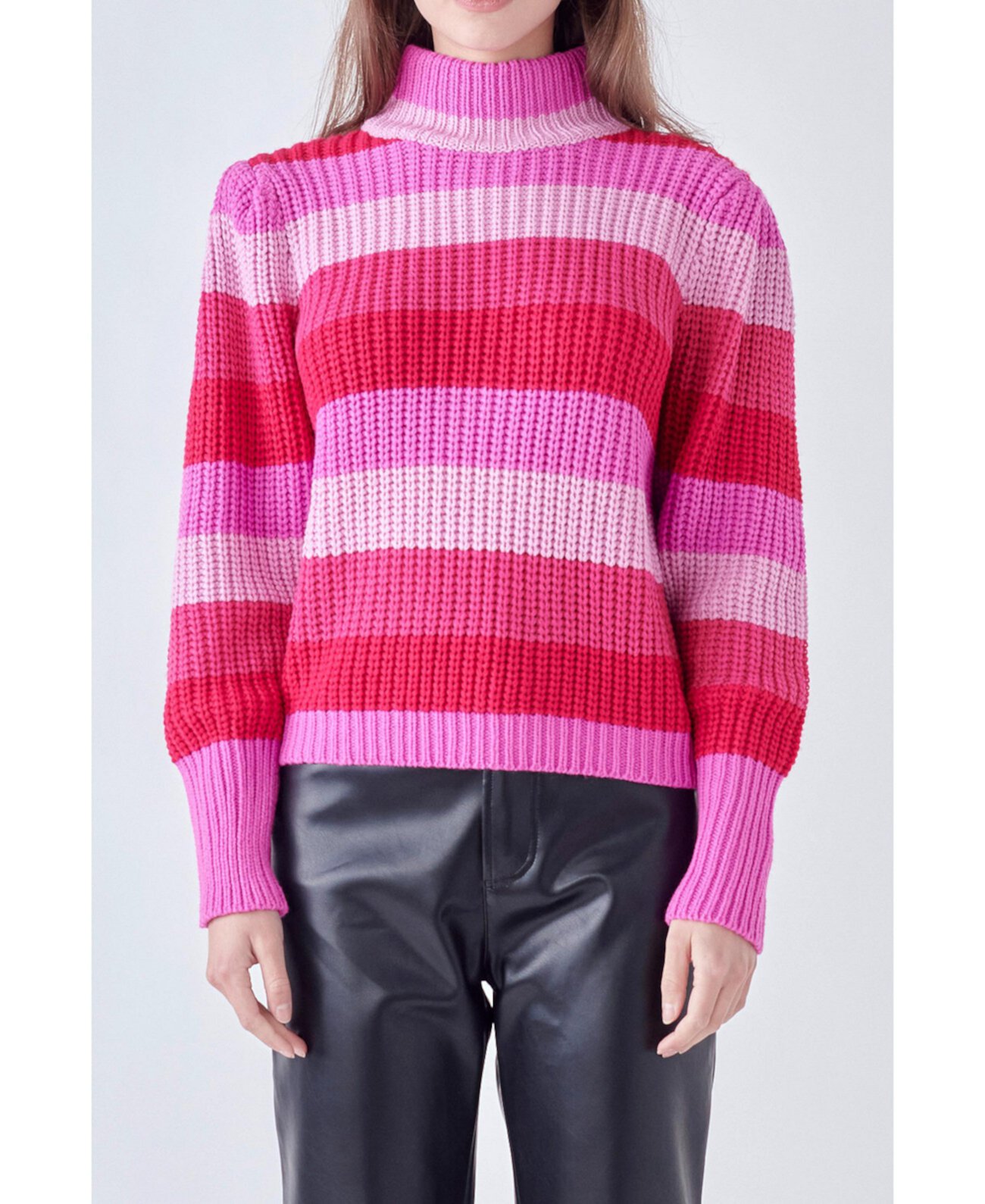 Women's Stripe Mockneck Sweater English Factory