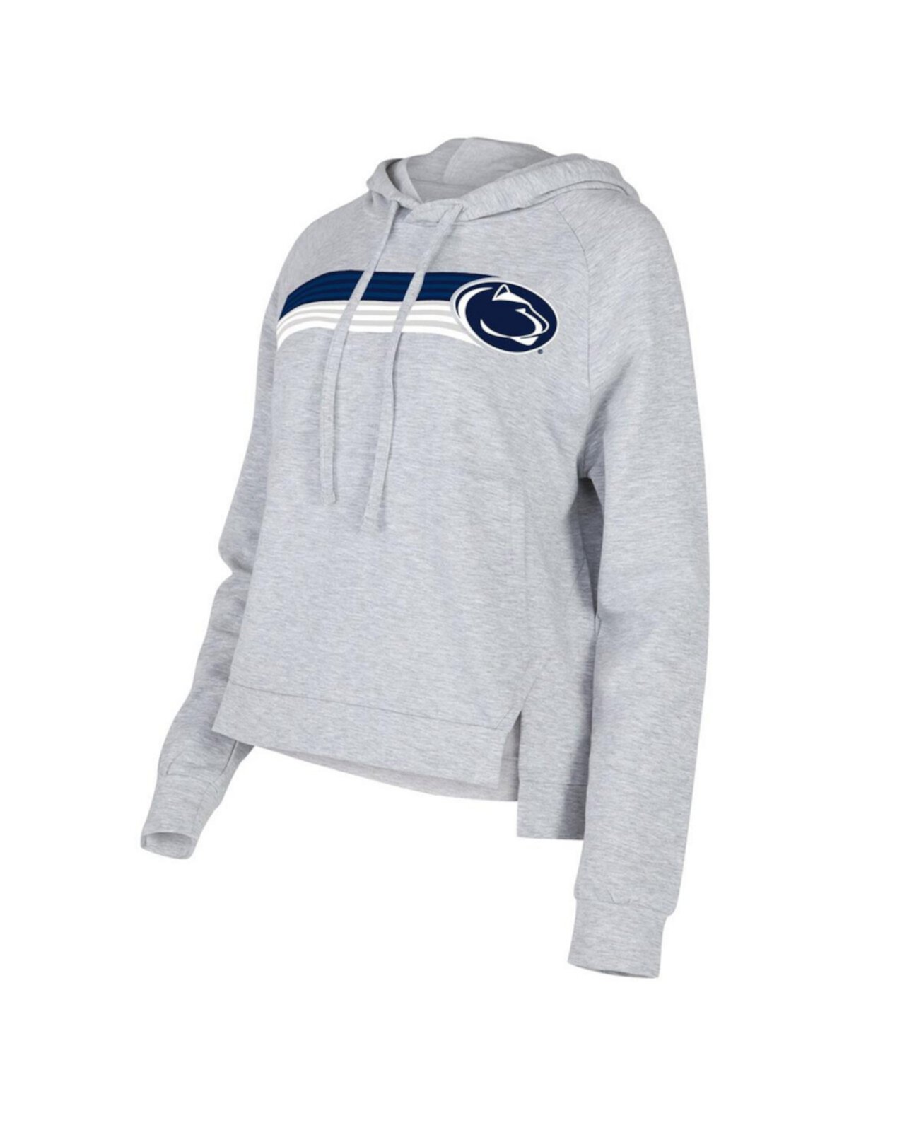 Женский серый пуловер с капюшоном Penn State Nittany Lions Cedar Tri-Blend реглан Concepts Sport