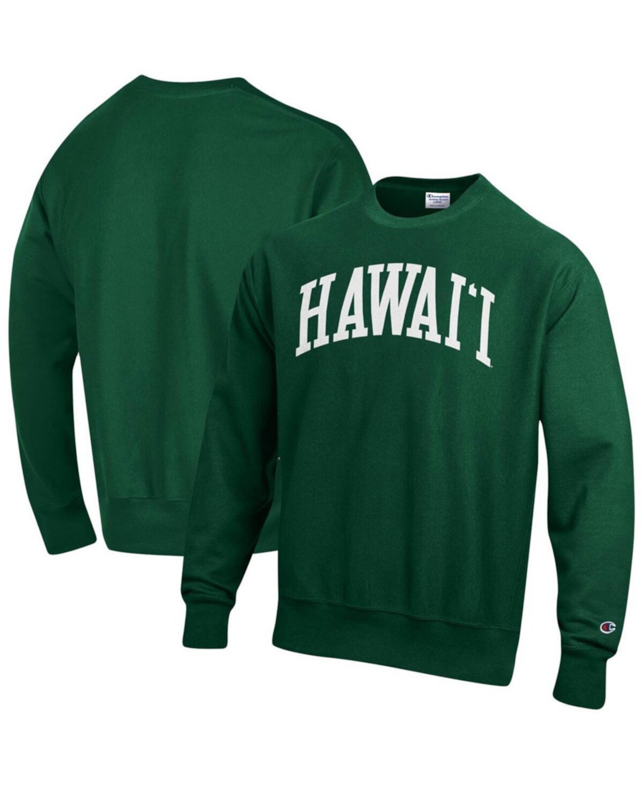 Мужской зеленый пуловер Hawaii Warriors Arch обратного переплетения свитшот Champion